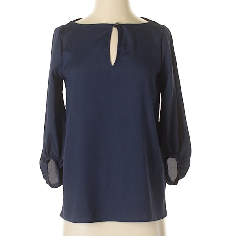 Navy Jennifer Lopez 3/4 sleeve blouse